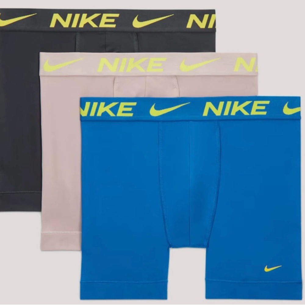 Nike Men's 3-Pack Performance Boxer Briefs - Blue, Black, Grey